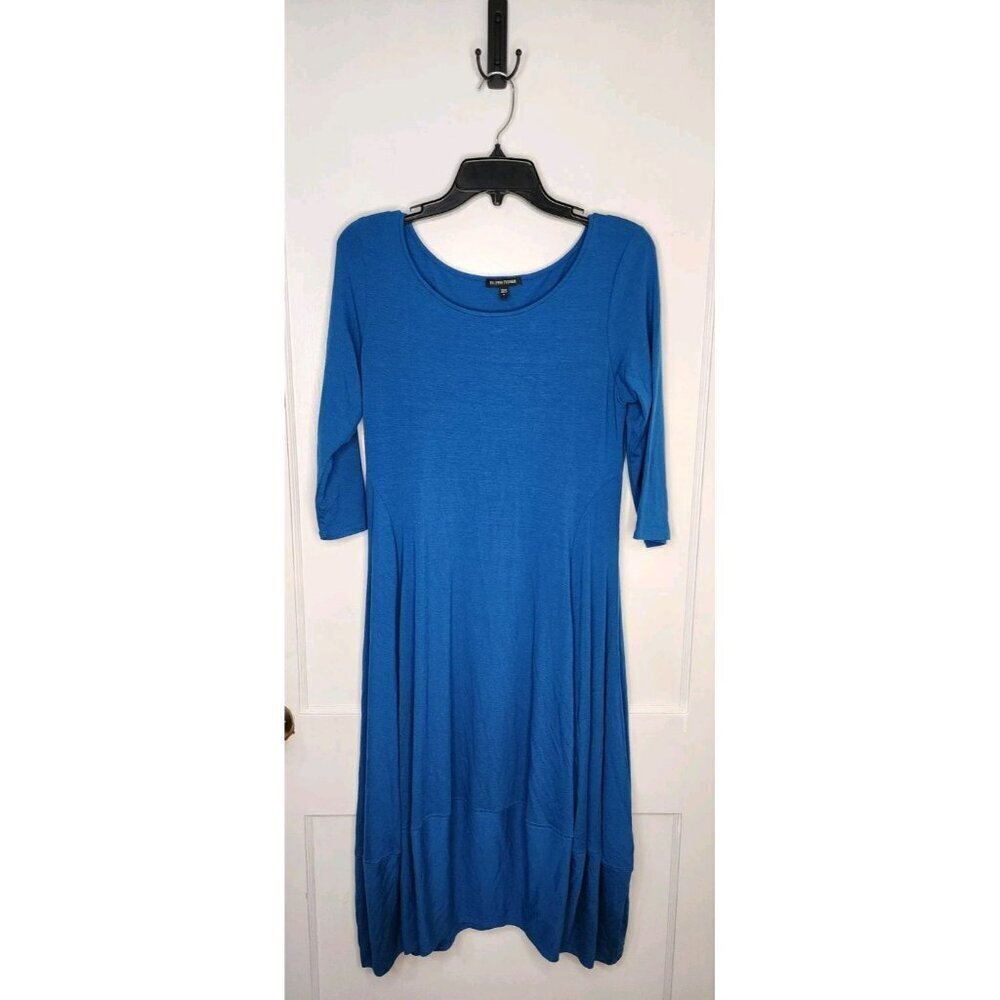 Eileen Fisher Women's Blue Neptune Shift Dress Size Small Rayon Jersey